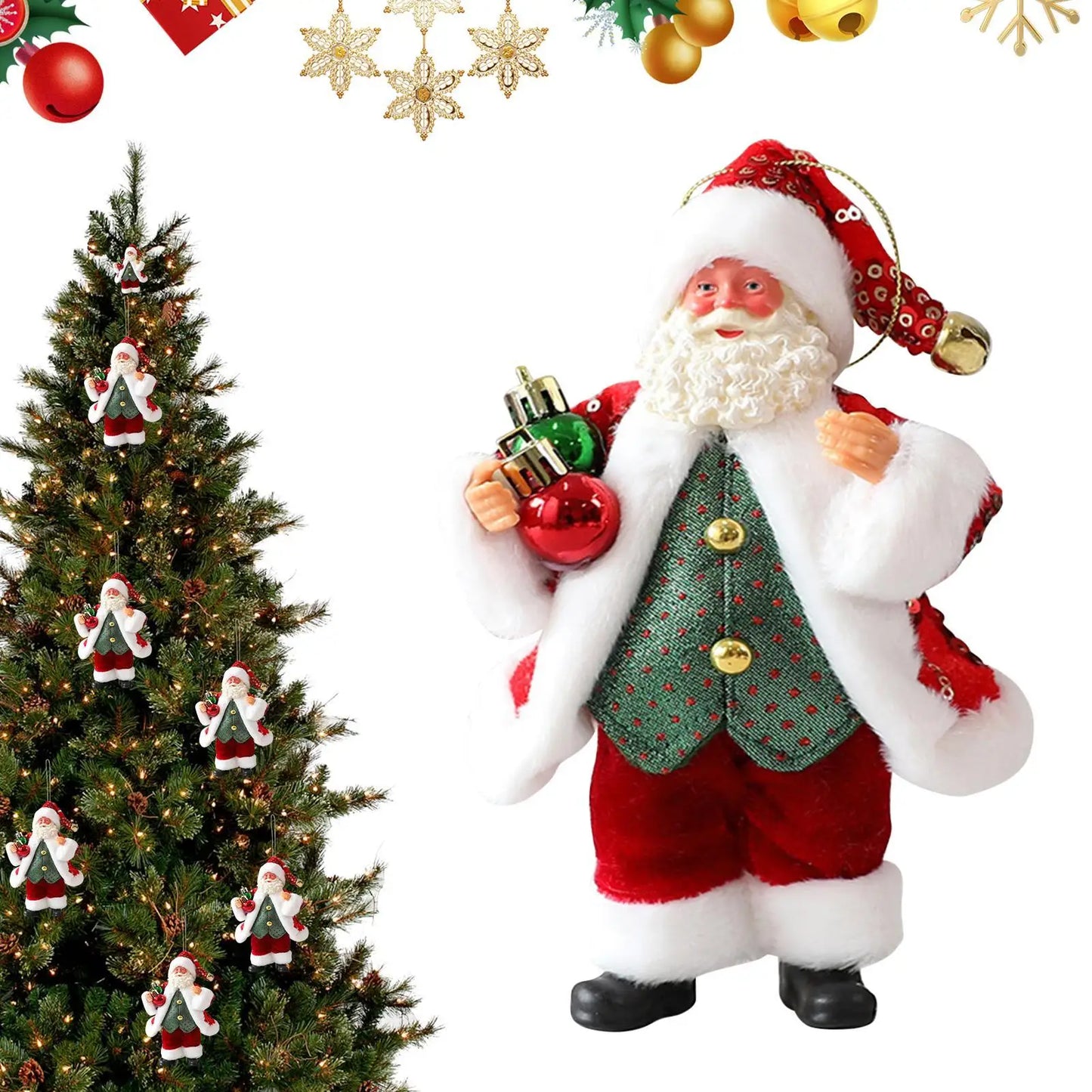Santa Claus Ornaments Cloth Santa Tree Ornaments Holiday Decor Christmas Decorations Toys Christmas tree Santa Claus ornaments