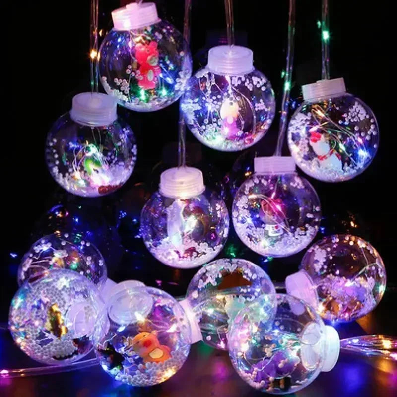 LED Holiday Light Christmas Decoration Lamp Room Decor Garland Santa Tree Moon and Star String Lights Decoration Accessories