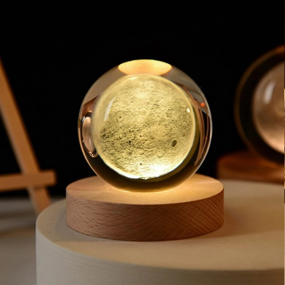 NEW Christmas Birthday Gifts6 Crystal Ball Planet Night Light Laser Solar System Globe Astronomy Festival GiftsDesktopDecoration