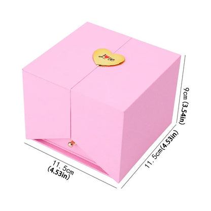 Birthday Gift for Girlfriend - 9 Rose Jewelry Box with Drawer Storage, Quadrilateral Spray-Painted Plastic Design, Perfect for H