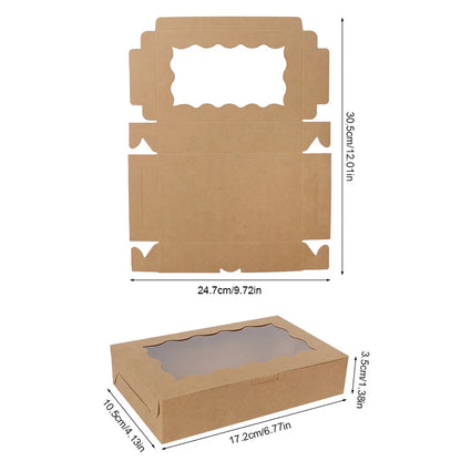 5-20pcs Gift Boxes With Window Birthday Party Chocolate Candy Cookie Gift Packaging Wedding Supplies Baby Shower Christmas Decor