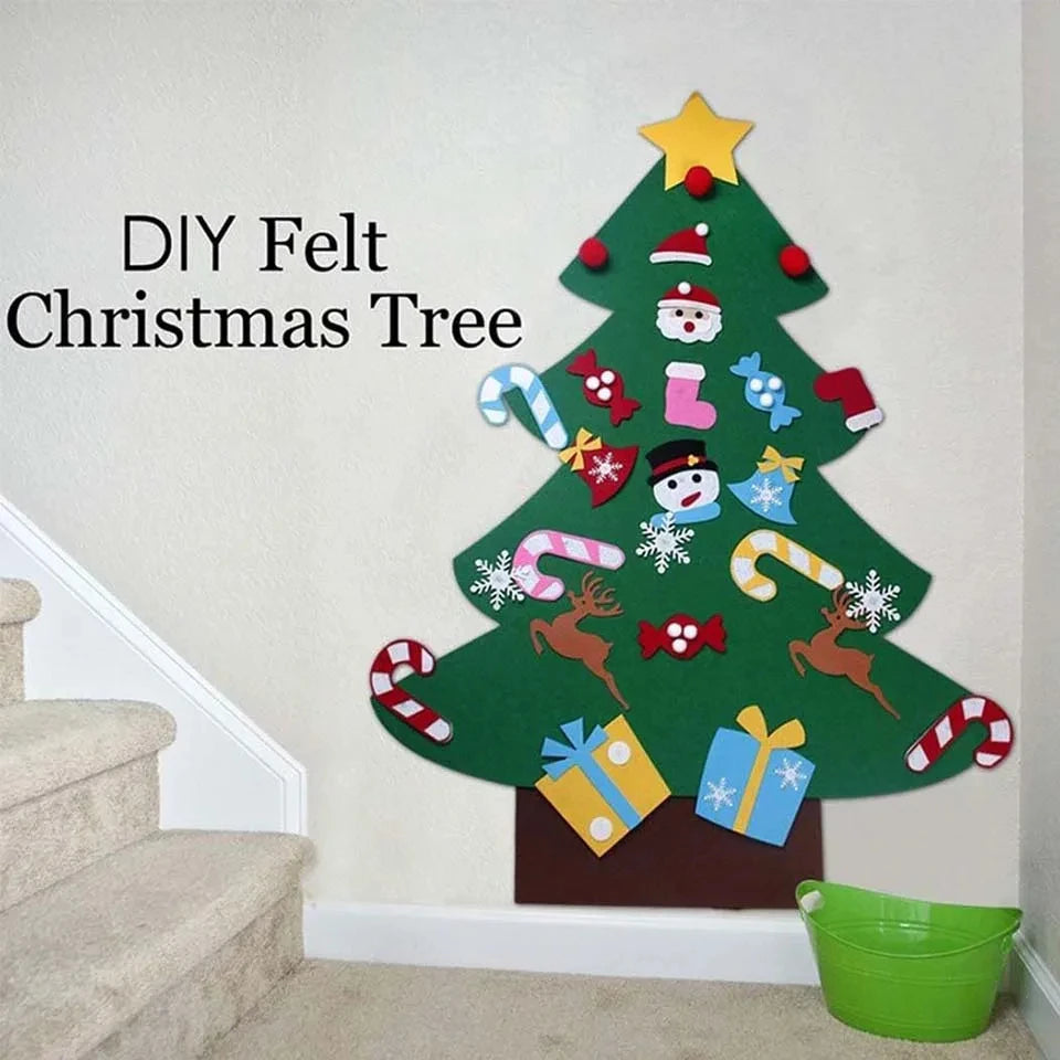DIY Felt Christmas Tree Merry Christmas Decorations For Home 2026 Cristmas Ornament Xmas Navidad Gifts Santa Claus New Year Tree