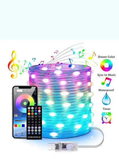LED RGB Christmas Tree Light Strips with App & Remote Control