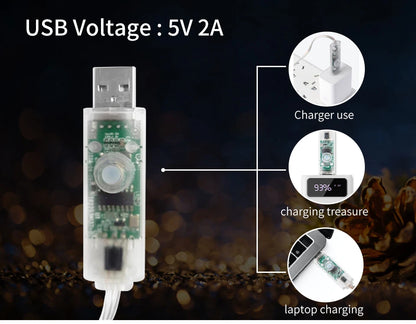 Led Fairy Light Strip Christmas Lights Smart Bluetooth USB Music Festoon Street Garland Wedding Birthday Party Decor for Home