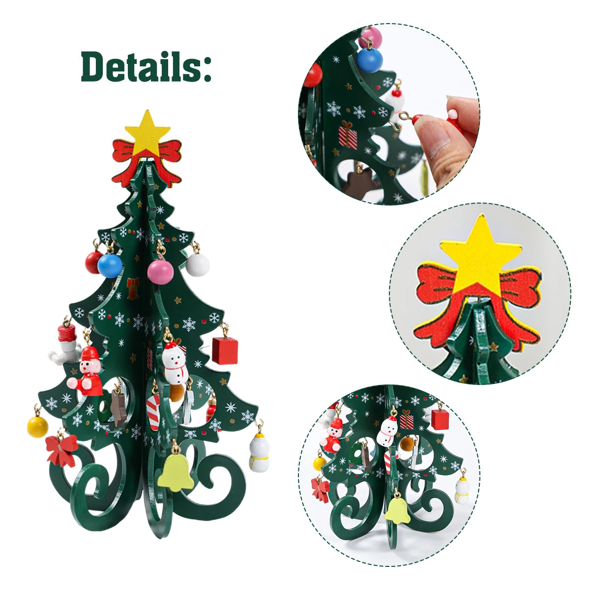Christmas DIY Tree wooden Ornament Happy 2026 New Year DIY Table Home Decoration Xmas Navidad Merry Christmas Mini Trees