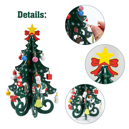 Christmas DIY Tree wooden Ornament Happy 2026 New Year DIY Table Home Decoration Xmas Navidad Merry Christmas Mini Trees
