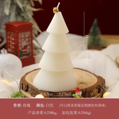 Christmas Tree Candle for Festive Decor  Red Green Home Decorative Candle for Holiday Celebrations New Year's Decor