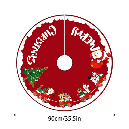 Red Plush Christmas Tree Skirt