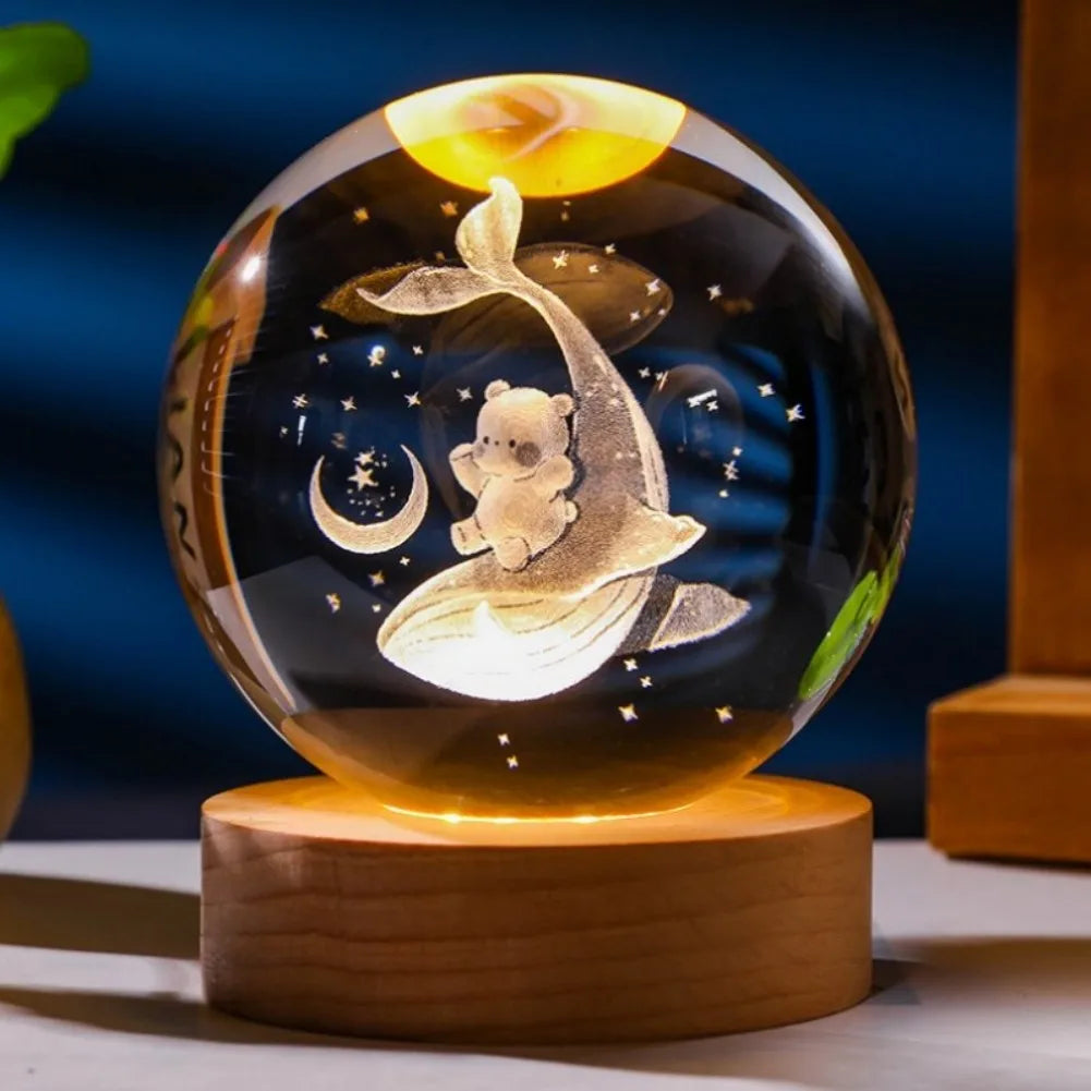 NEW Christmas Birthday Gifts6 Crystal Ball Planet Night Light Laser Solar System Globe Astronomy Festival GiftsDesktopDecoration