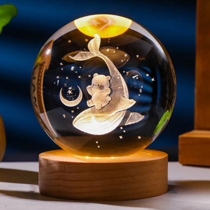 NEW Christmas Birthday Gifts6 Crystal Ball Planet Night Light Laser Solar System Globe Astronomy Festival GiftsDesktopDecoration