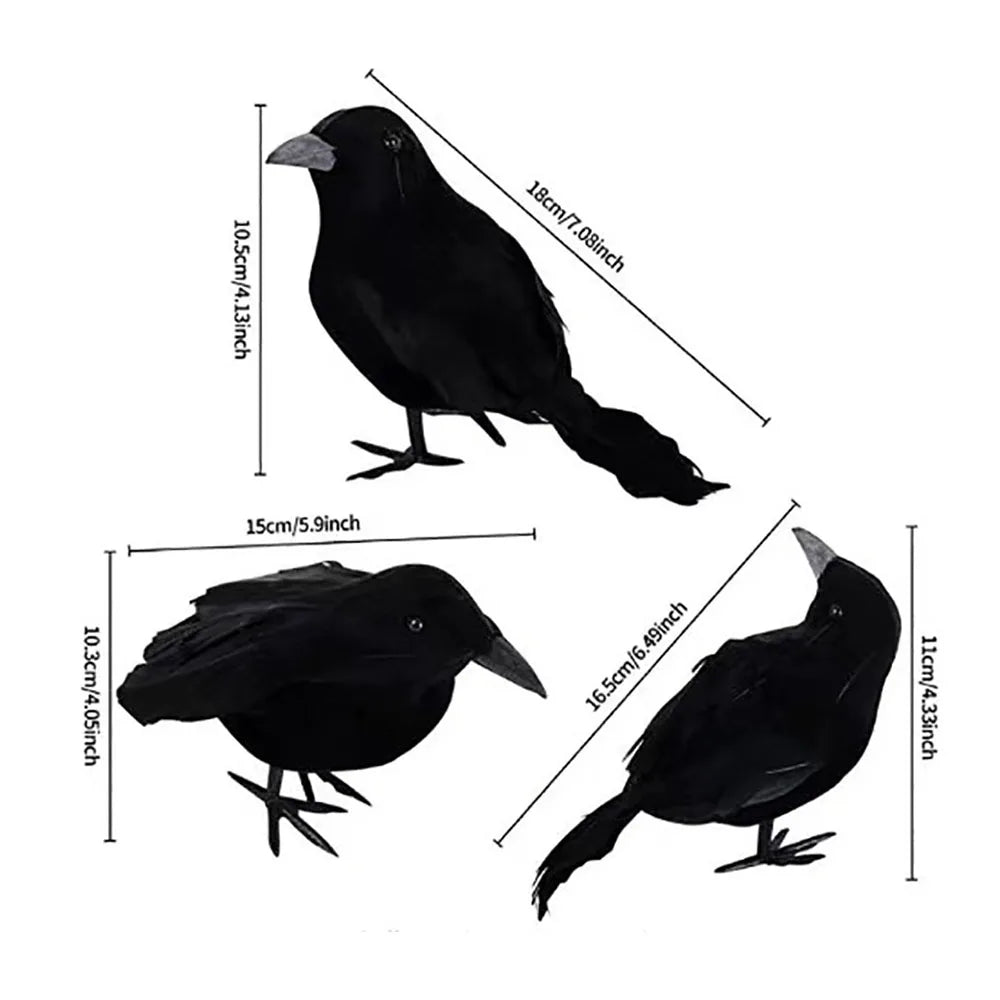 Halloween Decorations Black Crow,Simulation Fake Raven Bird Props,Halloween Haunted House Garden Outdoor Yard Decorations