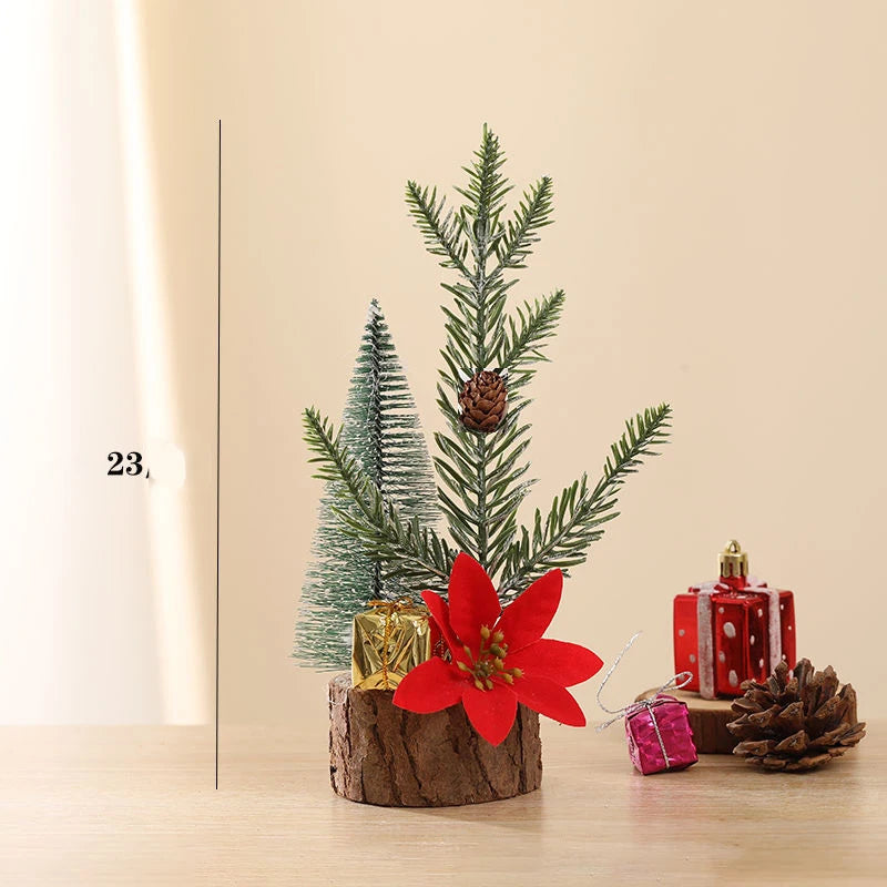 Christmas Decorations Small Artificial Christmas Trees Tabletop Ornaments 2026 Xmas New Year DIY Home Arrangements PE Decors