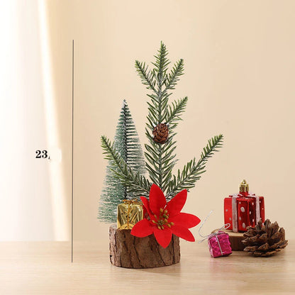 Christmas Decorations Small Artificial Christmas Trees Tabletop Ornaments 2026 Xmas New Year DIY Home Arrangements PE Decors