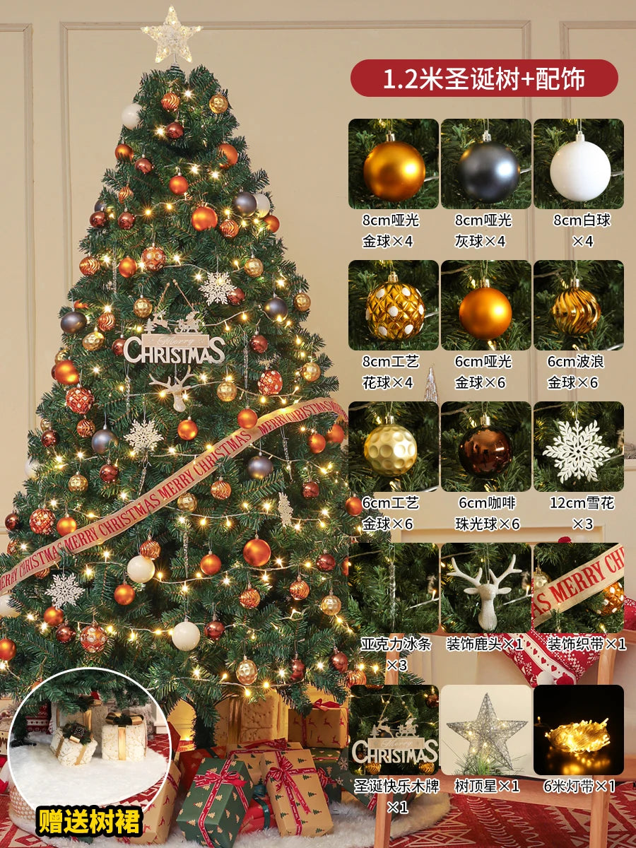 Christmas Tree 2025 New Model Dense Large Tree Living Room Decoration DIY Internet Celebrity Style Christmas Tree Christmas
