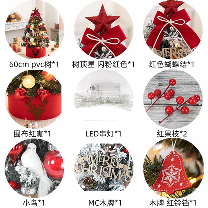 Christmas Decoration 45/60cm Christmas Tree Desktop Small Tree Ornaments New Year Navidad Gift Christmas Festival Party Supplies