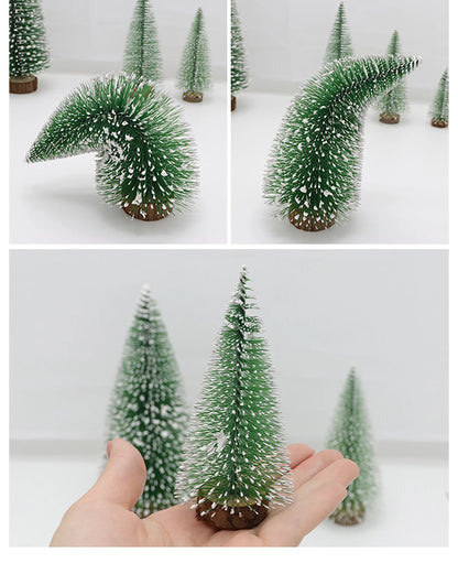 Christmas Decoration Artificial Mini Tree Ornaments Miniature Cedar Snow Pines for Home Table Decor 2024 Navidad Landscape Gifts