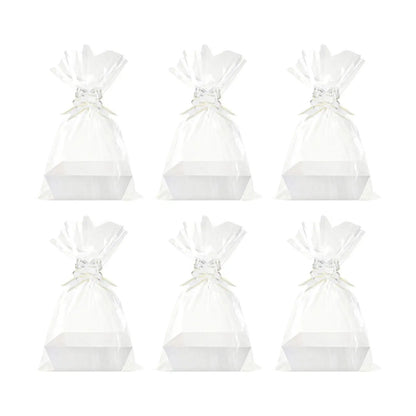 6x Baskets for Gifts Empty Gift Baskets Gift Wrapping Supplies 6 Bags and 6 Bows Include Paper Tray for Thanksgiving Snacks