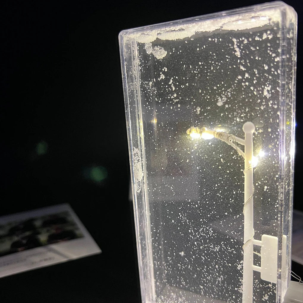 Christmas Night Light Street Lamps Christmas Crafts Snowy Night Lamp Decor Street Light Snow Simulation Kids Physics Science Toy