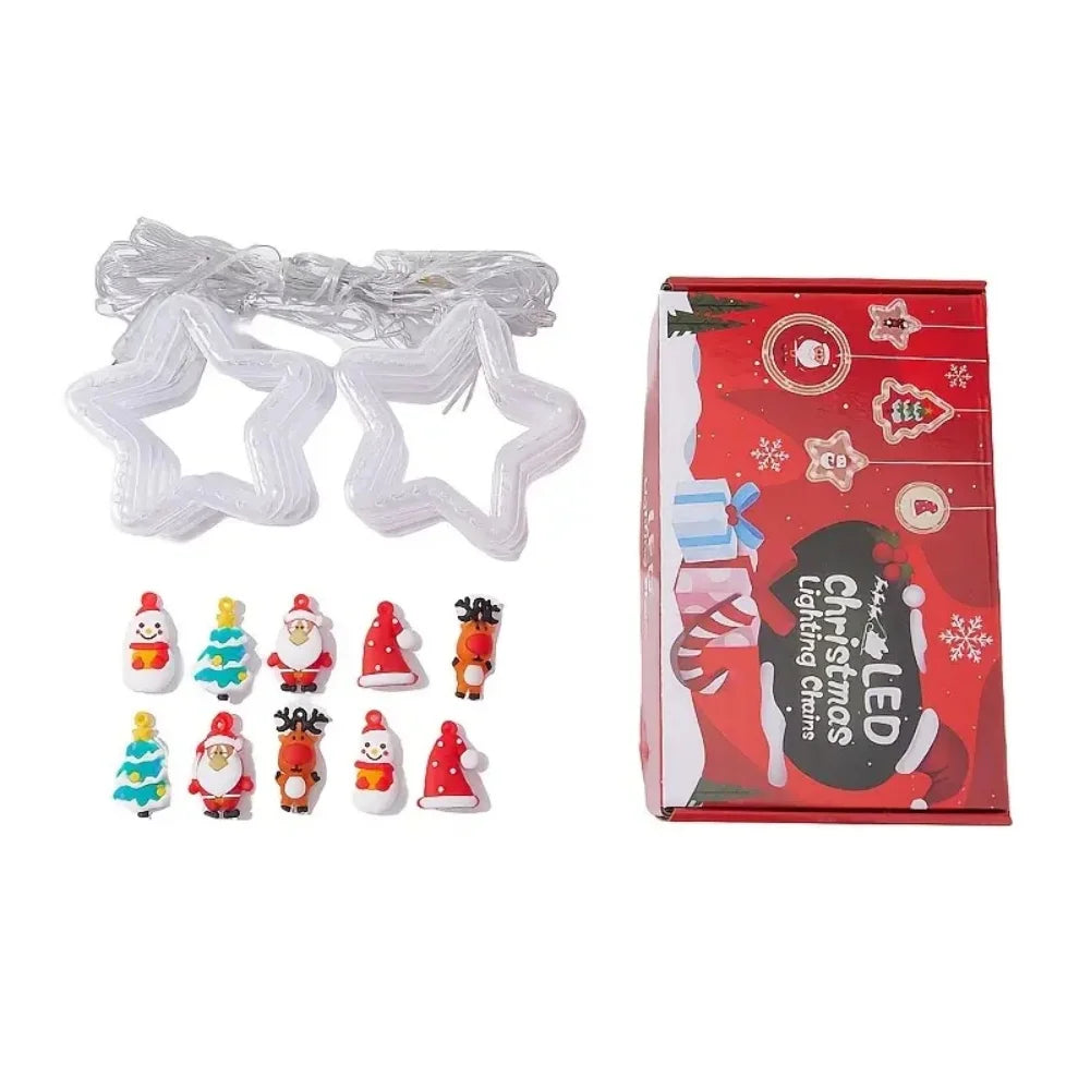 Christmas Led Decorative Lights Strip Star Curtain Lights Christmas Tree Lights String Festival Atmosphere Lights For Room Garde