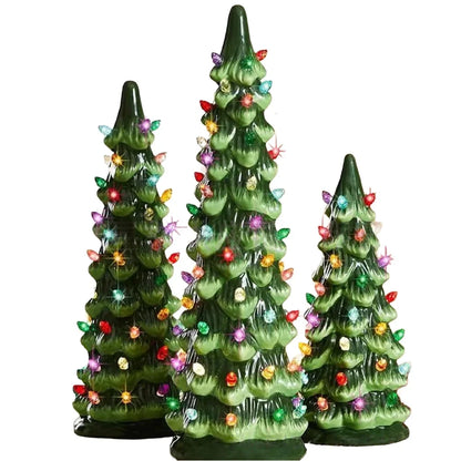 Christmas Trees Retro Hand-Painted Tabletop Xmas Trees Light Ornaments 10/15/20cm Simulated Christmas Tree Model 2026 New Year