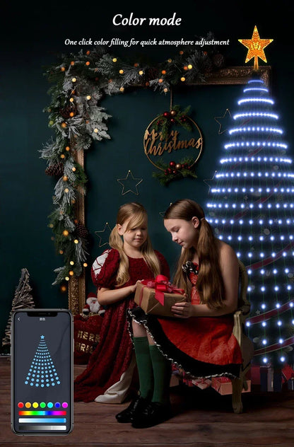 Christmas Decoration Lights 400 LED Christmas Tree Lights with Star Topper Indoor Outdoor String Lights for Yard Party Home