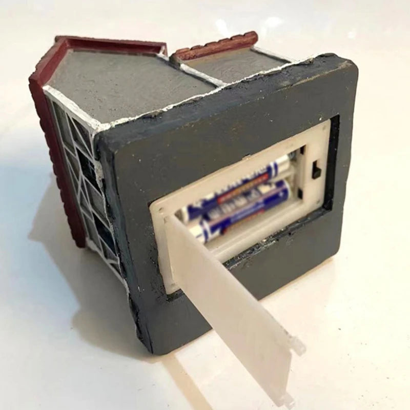 Christmas Led Light House Christmas Tree Ornaments LED Resin Small Village House Xmas Glow Happy New Year Decors Without Battery