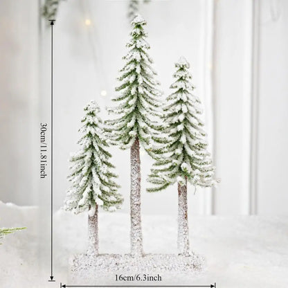 Christmas Tree Decoration Mini Christmas Tree Artificial Bottle Brush Trees with Snow Frost Flocked Pine for Winter Table Decor