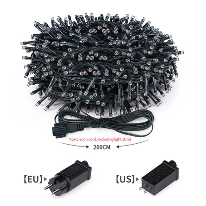 Outdoor Garden LED String Light Christmas Fairy Lights Waterproof Garland Lamp For Home Courtyard Holiday New Year Party Decor