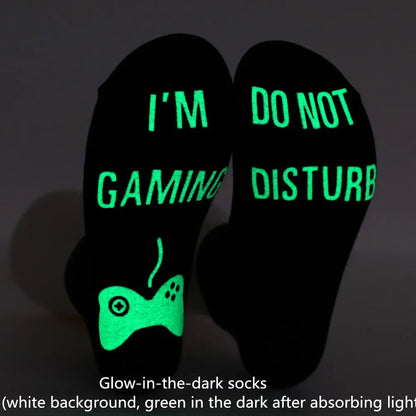 Gifts For Men BoyFriend Christmas Birthday Presents 1Pairs 'I Am Gaming'' I'm not Sleeping' Print Funny Novelty Cotton Socks