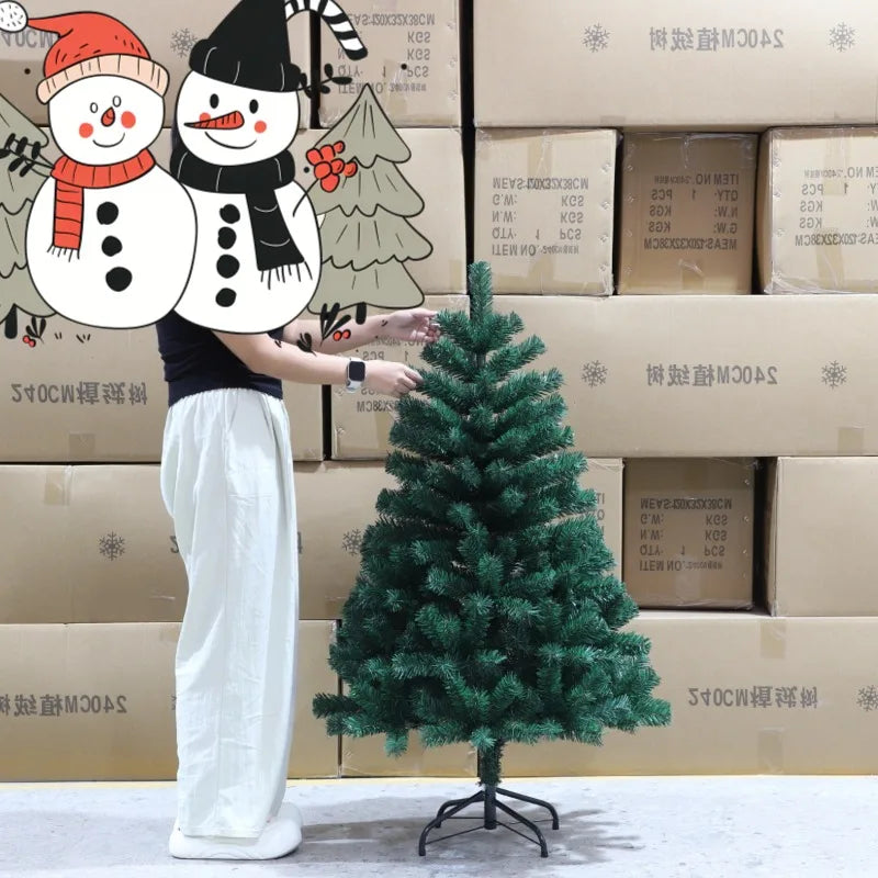 Christmas Tree Cryptic Eco-Friendly PVC Artificial Christmas Decorations 1.8m 2.1m Green Solid Tree