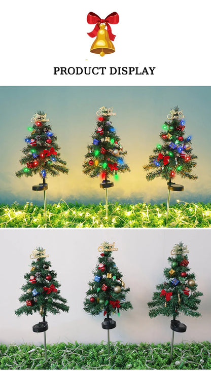 Christmas Tree LED Lights Solar Outdoor Decorative Lawn Garden Lamp Pathway Landscape Lighting for Holiday Festive Decor