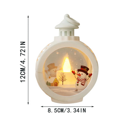 Christmas LED Candle Light Round Hanging Lantern Festive Holiday Ornament Figurine Indoor Home Christmas Party Decoration