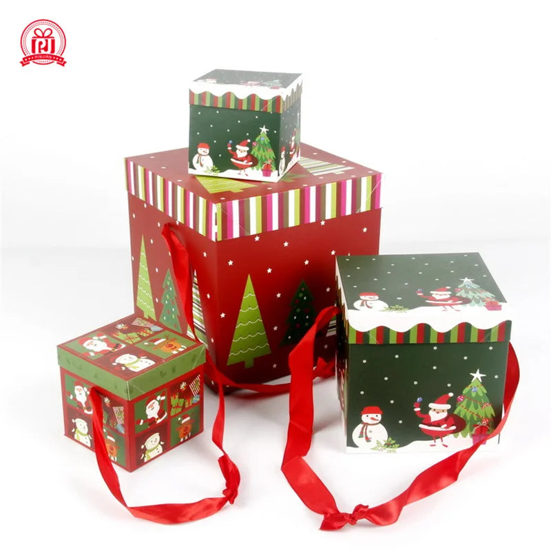 Christmas Gift Boxes Outdoor Present Decoration Under The Tree Package For Indoor Holiday Party Wedding Home Ornament Decor