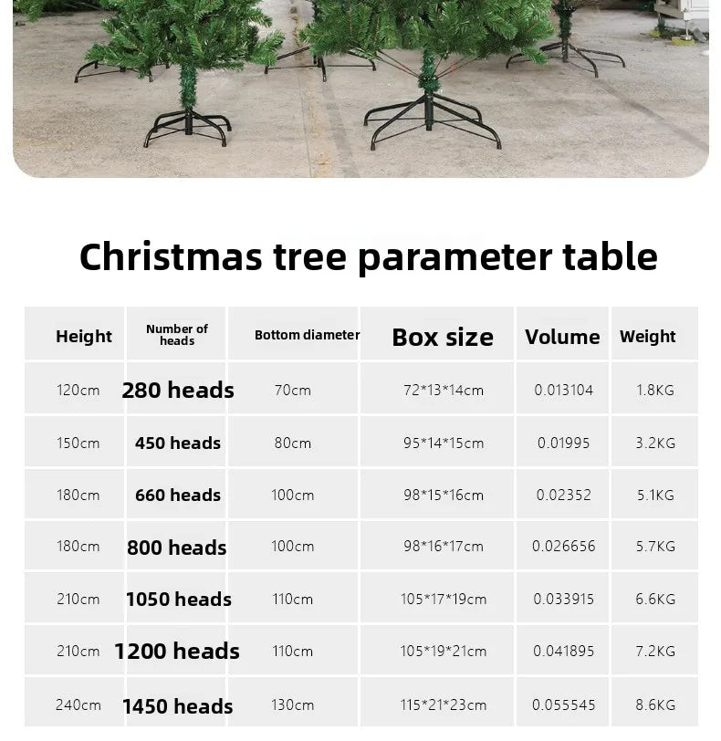 Christmas Tree Cryptic Eco-Friendly PVC Artificial Christmas Decorations 1.8m 2.1m Green Solid Tree