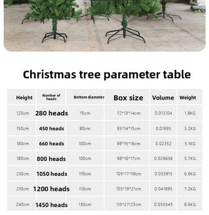 Christmas Tree Cryptic Eco-Friendly PVC Artificial Christmas Decorations 1.8m 2.1m Green Solid Tree