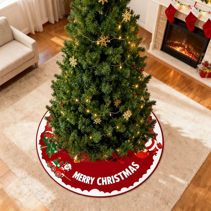 Red Plush Christmas Tree Skirt