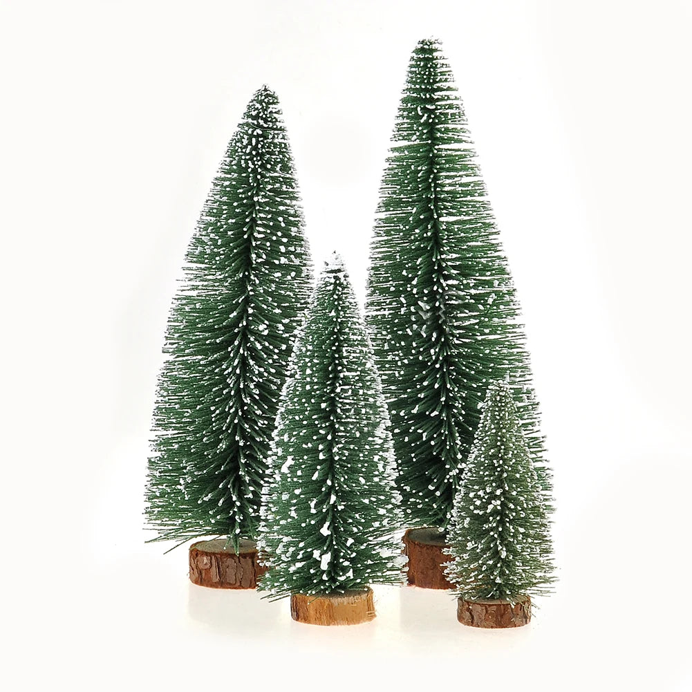 10cm/15cm/20cm/25cm Christmas Trees Dipped in White Cedar Desktop Small Christmas Trees, Christmas Tree Decoration for Christmas
