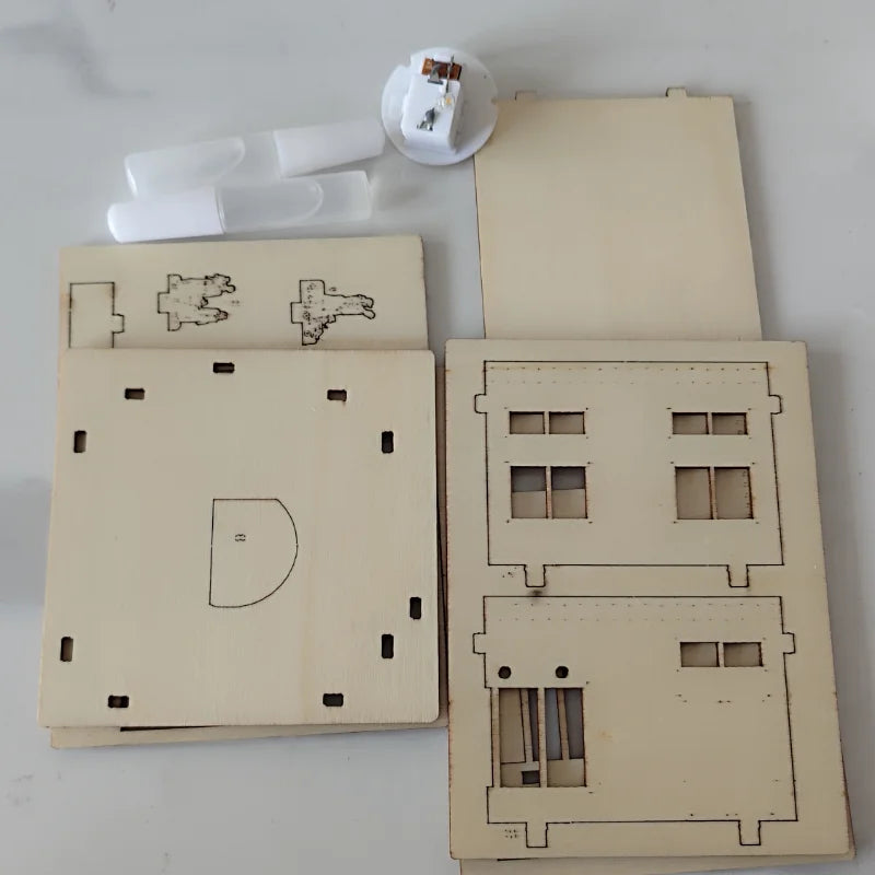 Christmas LED Wooden House Light Luminous Cabin Ornament