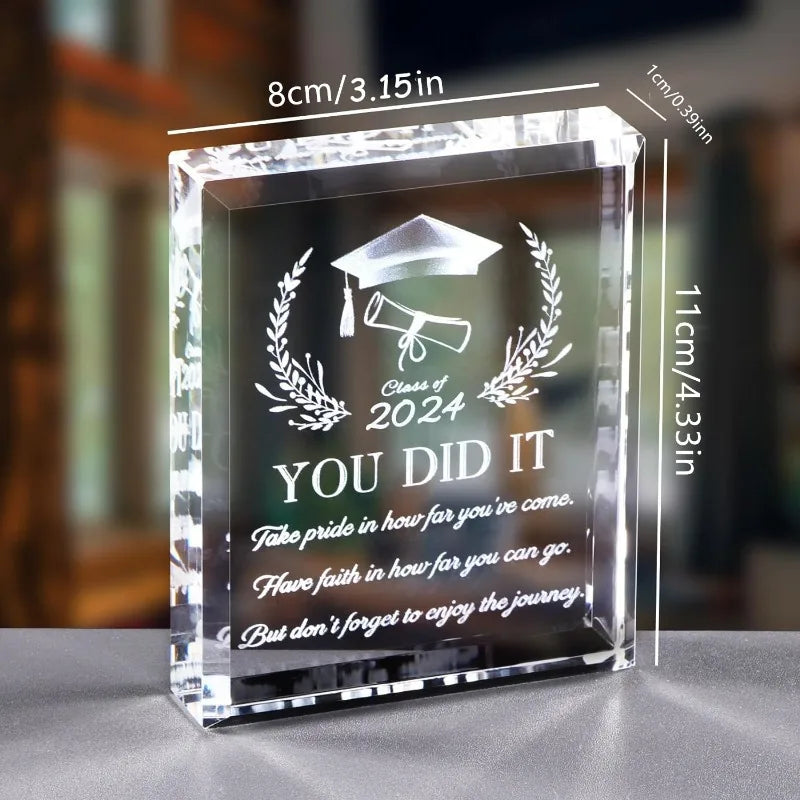 Graduation Gifts for Him/Her: Class of 2024 Inspirational Gifts, Acrylic Keepsake (College/High School/PhD/Master's)
