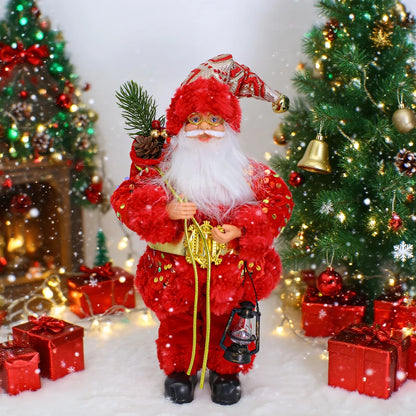 Christmas figurine ornaments, Santa standing ornaments, Christmas cute gifts, window decorations