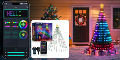 Christmas Tree Lights 20M Fairy String Lights w/ APP Control Music Sync 12 Modes IP65 Waterproof USB Powered for Xmas Home Decor