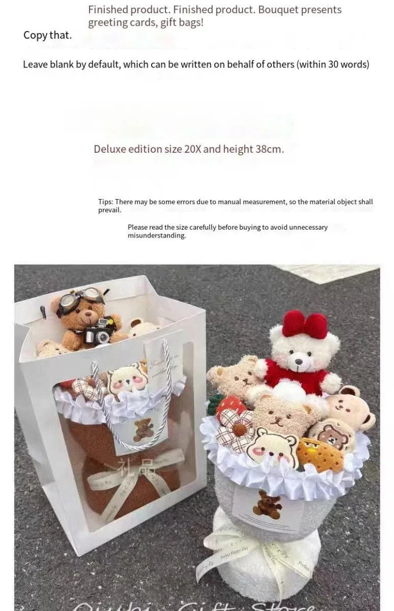 Birthday Gifts for Girlfriend - Cute Doll Bouquet Flowers, Lovely Surprise Present Idea for Her Special Day