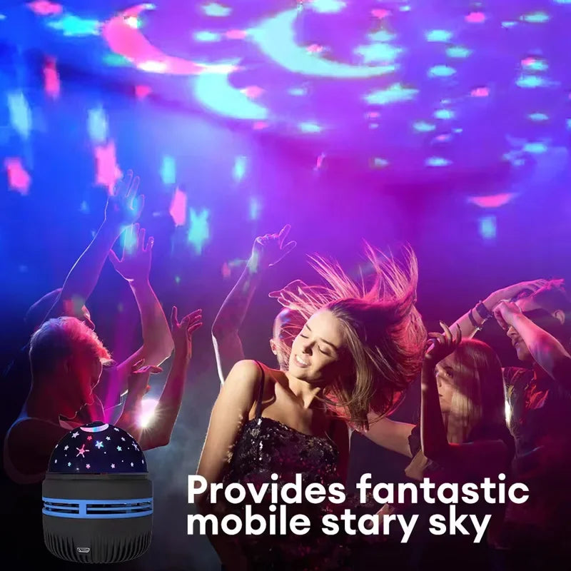LED Starry Sky Night Light Rotating Projector Lamp Moon Star Magic Ball Decoration