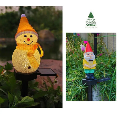 Christmas Decorations Light Solar Light Snowman Christmas Outdoor Solar Powered Stakes Lights For Corridor Patio Lawn Decoration