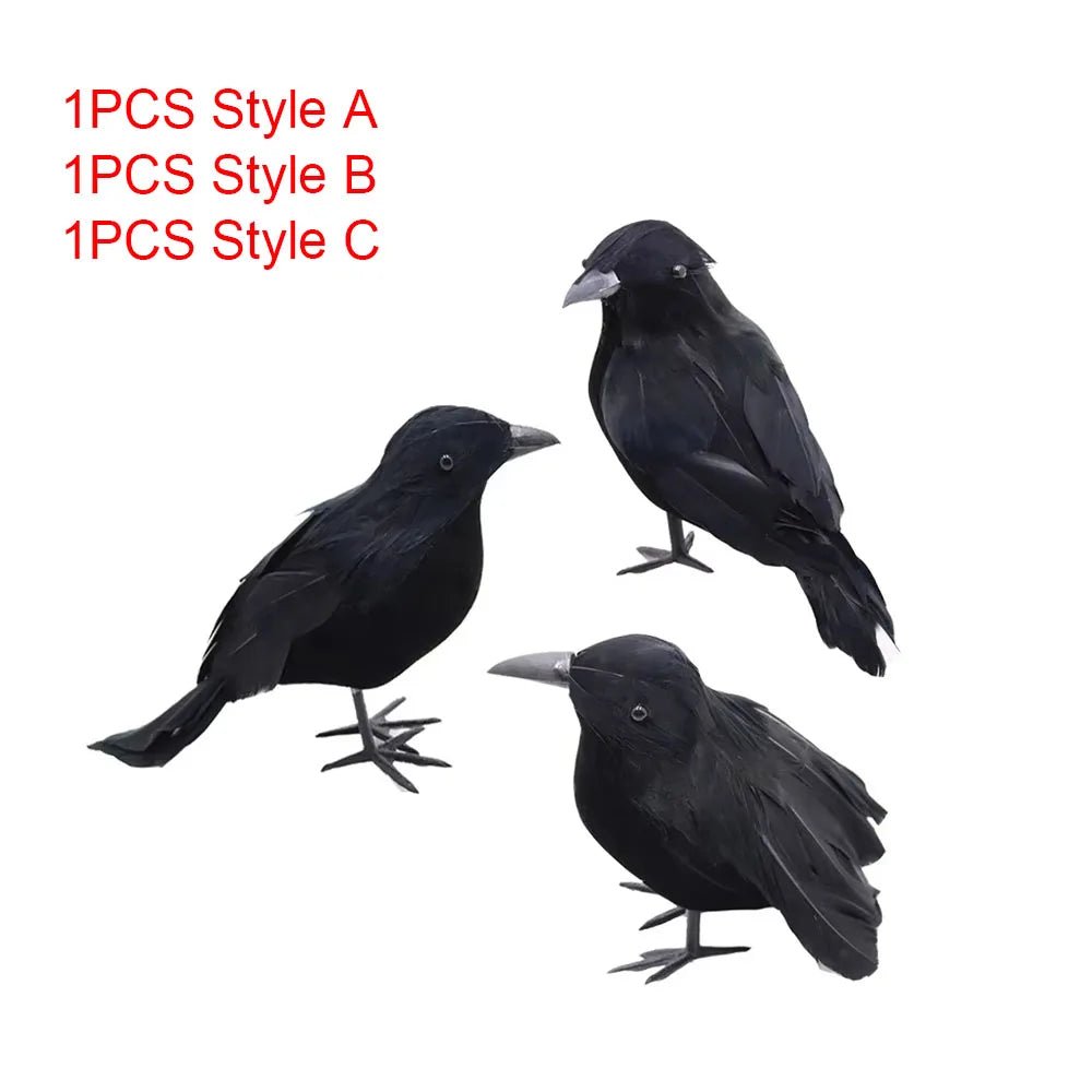 Halloween Decorations Black Crow,Simulation Fake Raven Bird Props,Halloween Haunted House Garden Outdoor Yard Decorations