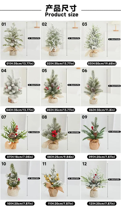 Christmas Tree Mini Desktop Decoration Plush Falling Snow PE Tree Holiday Scene Decoration 20cm Christmas Trees Home Decor