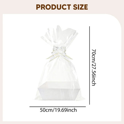 6x Baskets for Gifts Empty Gift Baskets Gift Wrapping Supplies 6 Bags and 6 Bows Include Paper Tray for Thanksgiving Snacks