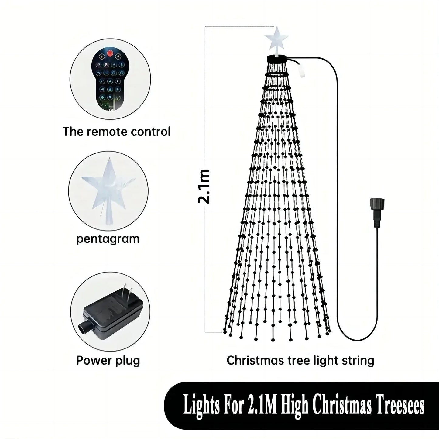 Christmas Decoration Lights 400 LED Christmas Tree Lights with Star Topper Indoor Outdoor String Lights for Yard Party Home