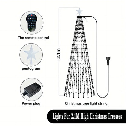 Christmas Decoration Lights 400 LED Christmas Tree Lights with Star Topper Indoor Outdoor String Lights for Yard Party Home