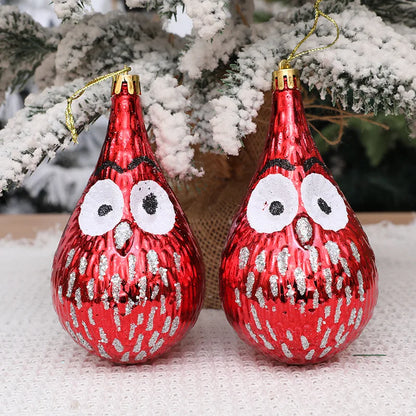 New Christmas Decorations Electroplated Ornaments Special-Shaped Balls Home Plastic Acorns Pinecones Owls Spinning Orbs Hanging